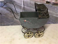 ANTIQUE BUGGY WITH WOOD SPOKE WHEELS