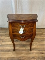 Italian Baroque Style Small Burl Nightstand