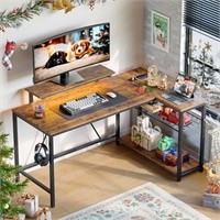 Bestier 58 L Shaped Desk with Power Outlets,Home O