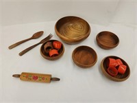 Wooden Bowls and Utensils