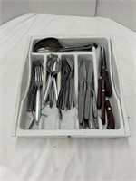 Assortment of Cutlery With Cutlery Holder