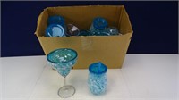 Blue Plastic Cups/Wine Glasses