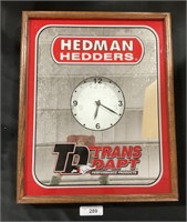 Advertising Hedman Hedders Wall Clock.