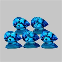 Natural Swiss Blue Topaz 5 Pcs {Flawless-VVS1}