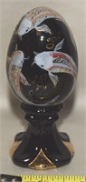 Fenton LE Handpainted Koi Fish Egg Paperweight