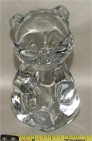 Fenton Clear Art Glass Teddy Bear Figure 3 5/8t