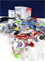 Assorted Pins, Keychains, Lanyards, Coin Tubes