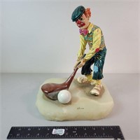 Vintage Signed Ron Lee Clown Playing Gold on Onyx