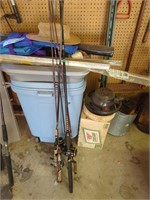Collection of rods and reels
