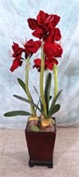 RED PEARL AMARYLLIS FAUX FLOWERS VERY LARGE