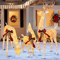 Hourleey 3-Piece Pre-Lit Christmas Reindeer Set