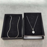 18" Sterling Silver Chains & Pendant