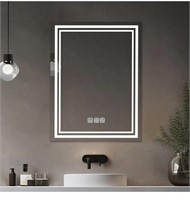 Bright LED Bathroom Mirror 36" x 28" Front L