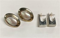 2 Pairs of Signed Sterling Pierced Earrings