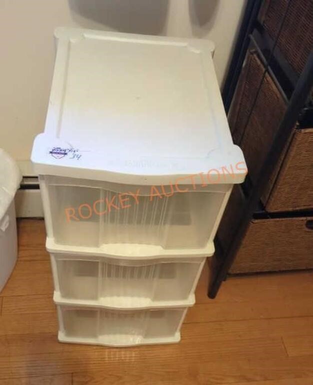 Contico 3 drawer plastic storage bin