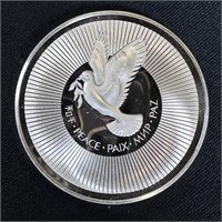24 gram Silver 1974 United Nations Peace Medal