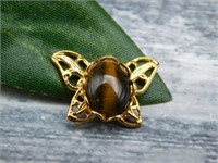 TIGERS EYE BUTTERFLY PENDANT ROCK STONE LAPIDARY S