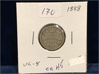 1888 Can Silver Ten Cent Piece  VG8