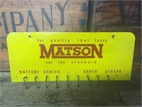 Masons battery cable sign approx 38 x 15 cm
