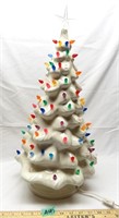 20" White Ceramic Christmas Tree - Has both bulbs