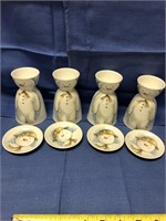 1985 Four China snowman egg cups - Royal Doulton