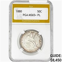 1880 Seated Liberty Half Dollar PGA MS65+ PL