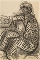 Signed Henri Mattise (Attributed) Charcoal Drawing