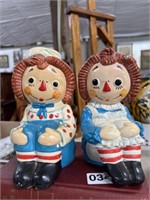 vintage raggedy ann and andy bookends