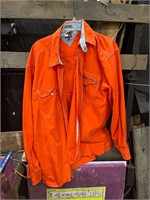 tommy hilfiger vintage orange zip up shirt