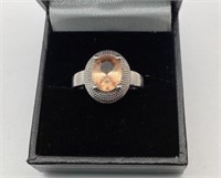 Silver ring w/stones- 4.5 grams