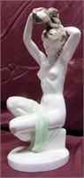 Herend porcelain nude girl figure. Artist signed.