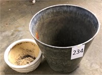 Flower Pot and Metal Bucket