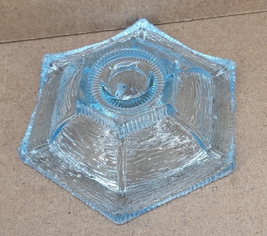 Lite Aqua Oriental Garden Glass Candle Holder