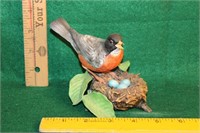 Lenox American Robin Bird with Nest Figurine