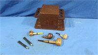 Vintage Pipe Stand, Tobacco Storage & Pipe