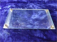 Deco Mirrored Dresser Tray with Lucite Handles