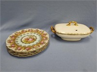 Lot of 5: 4 beautiful plates from West Germany and