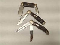 (3Pcs.) ASSORTED CASE XX FOLDING KNIVES