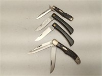 (4Pcs.) ASSORTED CASE XX FOLDING KNIVES