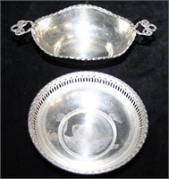(2) Sterling Silver Bowls - Largest 6"L, both w/