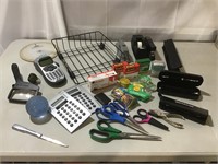 office supplies:tape,staplers,basket,scissors***