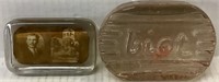 2 VINTAGE GLASS PAPER WEIGHTS