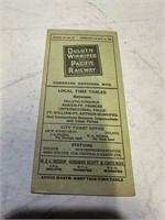 Duluth Winnipeg and Pacific railway time table1930