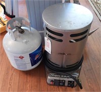 LP Propane Jobsite heater with propane tank