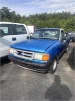 1995 FORD RANGER 2 DOOR BLUE TRUCK, 3.0L V6