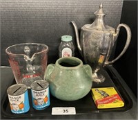 Glass Baby Bottle,Fire King, Adv OJ, Teapot.