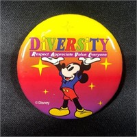 Disney Button Pin Diversity RAVE Rainbow Mickey