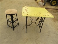 Sewing Table And Stool