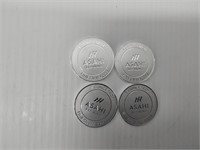 (4) 1 ozt ASAHI silver rounds
