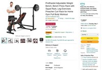 FM8372  Profihantel Weight Bench Squat Rack Curl